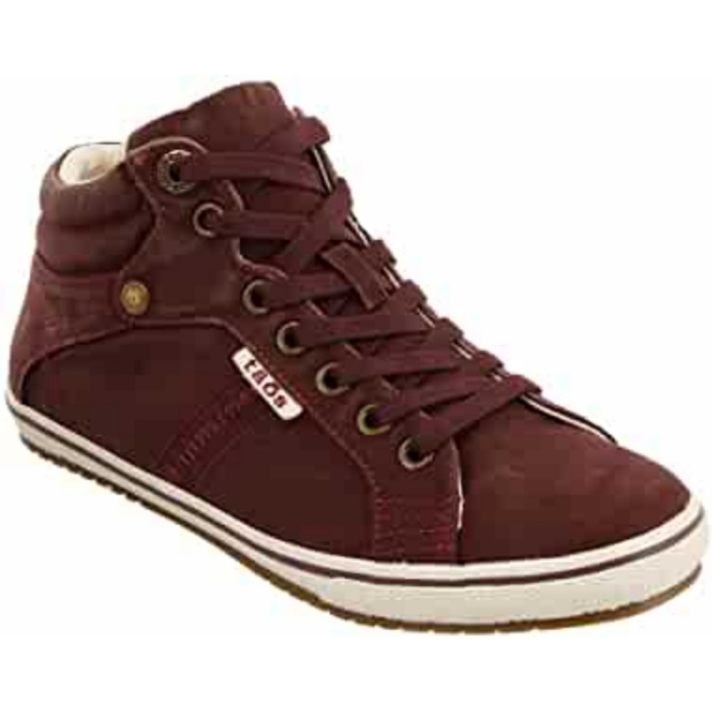 NEW Taos Top Star Canvas High Top Sneaker, Bordeaux Distressed, 10